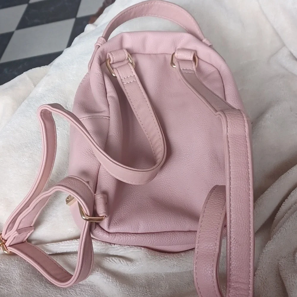 Betsey Johnson Dog Mini Backback Heart Quilted Pink Bag! Dusty Rose, EUC
